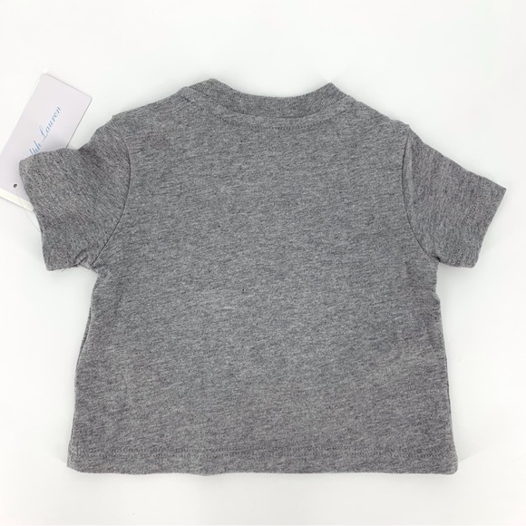 Ralph Lauren NWT Infant Heather Grey Script 'Polo' Logo Short Sleeve Tee, 3M - Picture 5 of 14